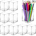 10 Pack Clear Acrylic Pen Holder Makeup Brush Holder Desktop Pencil Organizer by AFOROEOA