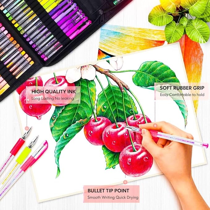 Soucolor 120 Pack Aesthetic Pastel Gel Pens, Japanese Stationery Cute Art - Image 6