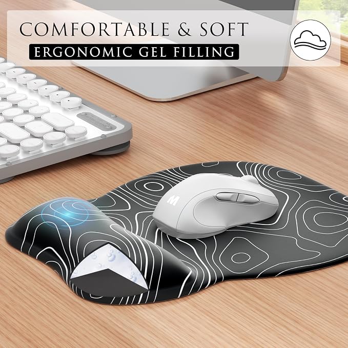 MROCO Ergonomic Mouse Pad Gel Wrist Rest, 9.4 x 8.1 in, Gel Wrist Comfort - Image 3