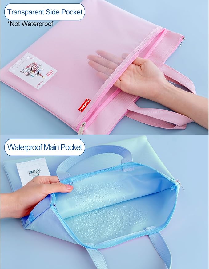 Pendancy Mesh Zipper Pouch 11x13.7 in, Large Double Pocket Waterproof File Bag - Image 4