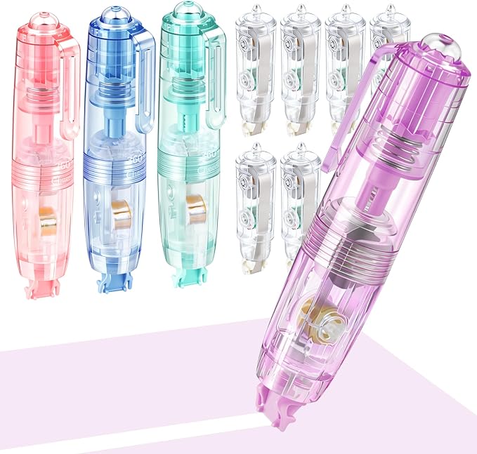 Refillable Retractable Correction Tape, Smooth Pull Out White Correction Tape by JEFURE