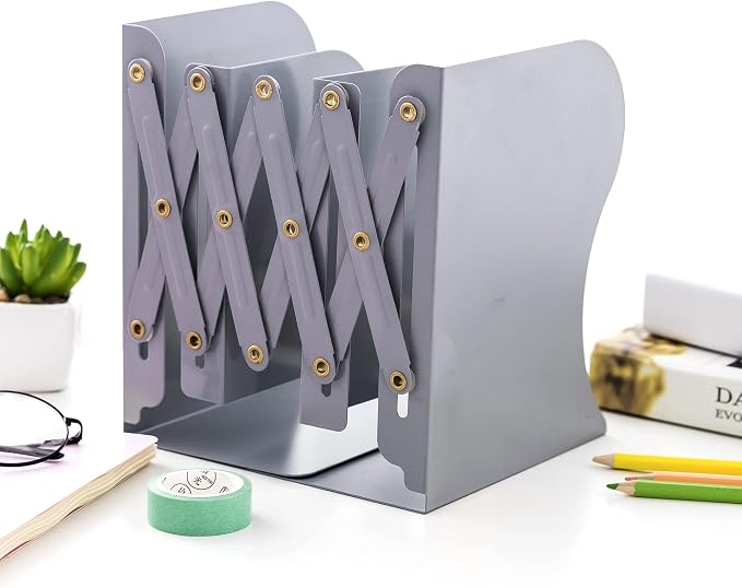 Adjustable Bookends Metal Book Ends - Image 2