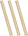ZZTX 3 Pack Wooden Ruler 12 Inch Rulers Bulk Wood Measuring Ruler by ZZTX