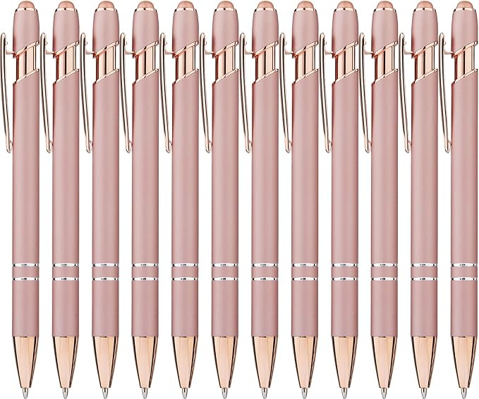 LINFANC 12 Pack Rose Gold Ballpoint Pen by LINFANC
