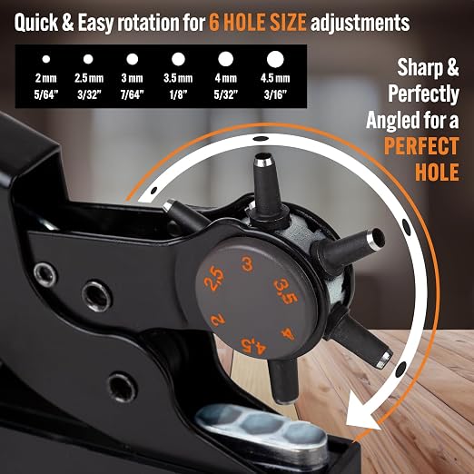 Pro-Master Desktop Leather Hole Puncher - Image 3