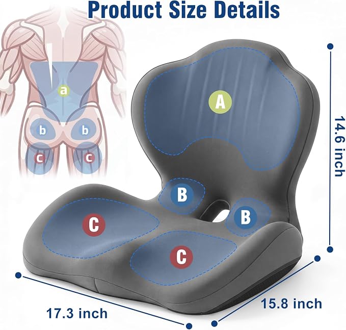Car Seat Cushion with Lumbar Support Pillow, Memory Foam Office Chair Cushion - Image 8
