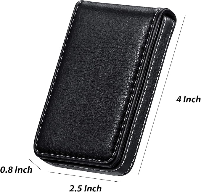 Outus 2 Pieces Business Card Holder, PU Leather Business Card Case Pocket Wallet - Image 2