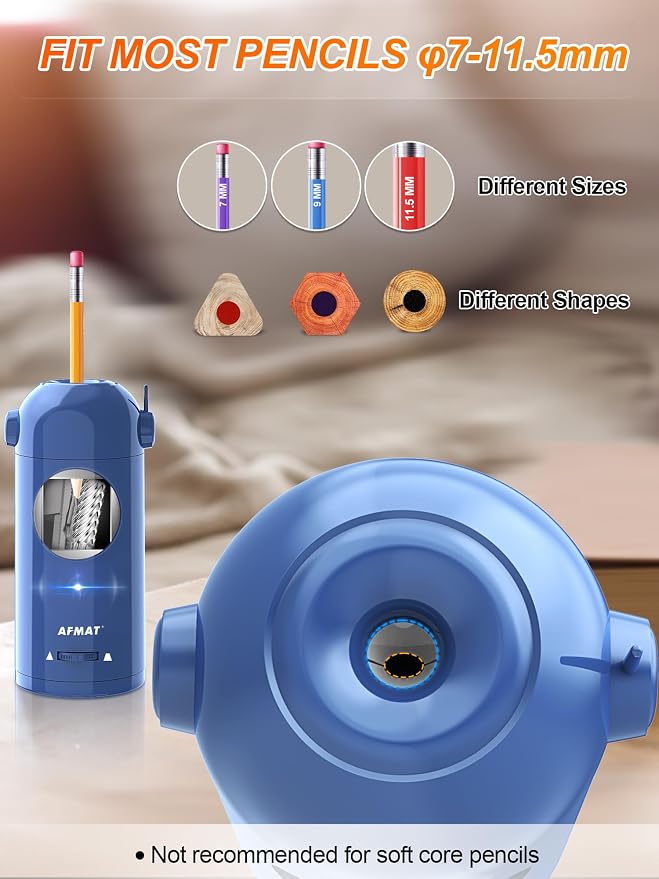 AFMAT Electric Pencil Sharpener, Fully Automatic Pencil Sharpener - Image 3
