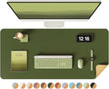 YSAGi Double-Sided Desk Pad, 35.4"x17"Leather Desk Mat, Eco Cork Desk Pad by YSAGi