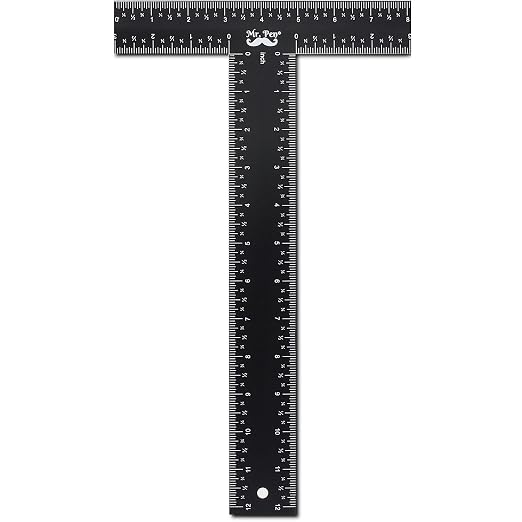 Mr. Pen - T Square, T Ruler, 12 inch Metal Ruler, T Square Ruler | Drafting by MrPen