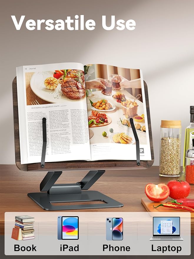 Tounee Book Stand, Telescopic Book Holder Stand, Adjustable Height Pull Out - Image 5
