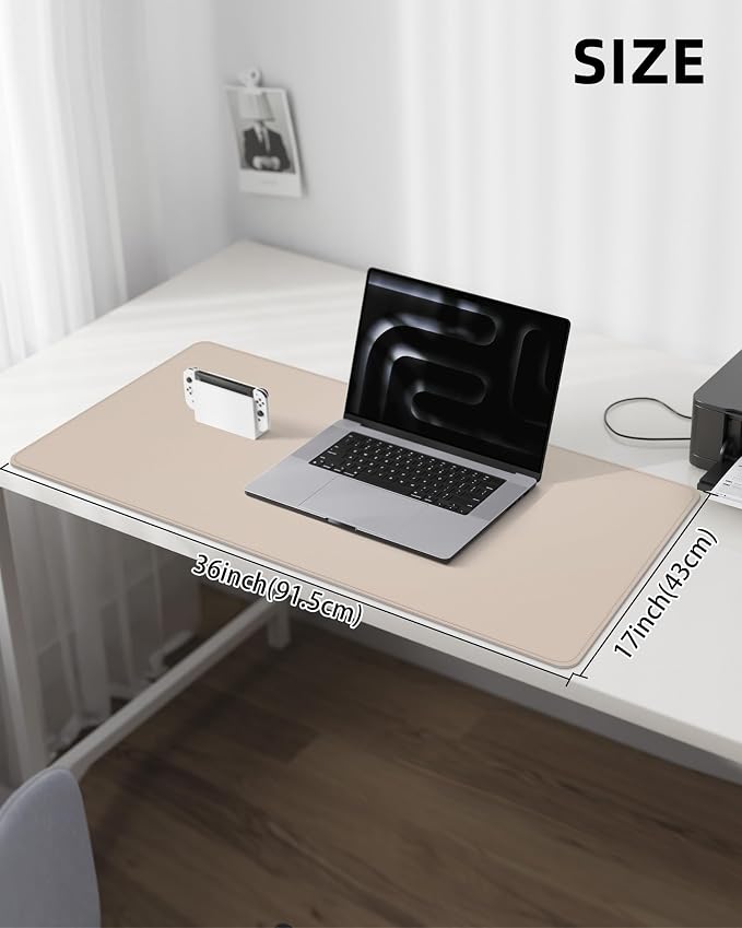Leather Desk Protector, Large Mouse Pad, Waterproof PU Leather Blotter Mat - Image 5