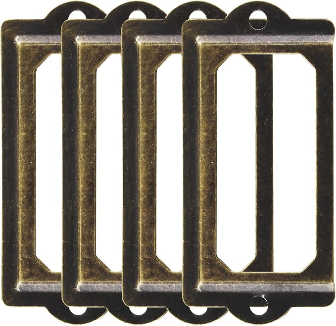30pcs Metal Label Holder, Retro Bronze Metal Library Tags, File Drawer Label by suiwotin