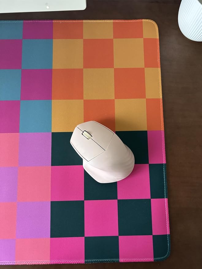 Checkered Desk Mat Pink Desk Matt - Image 5