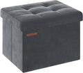 SONGMICS Storage Ottoman, Foldable Small Ottoman Foot Rest, 12.2 x 16.1 Inches by Unknown