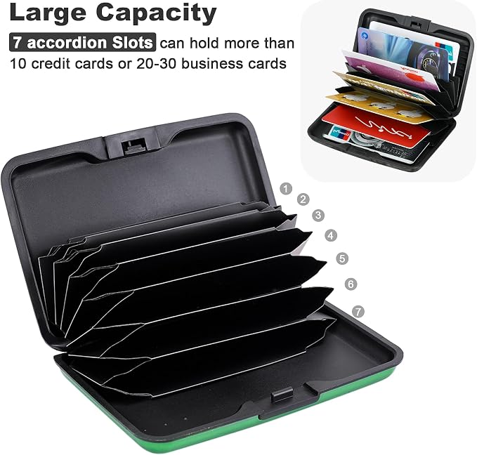 ELFISH Mini RFID Aluminum Wallet Credit Cards Holder Business Card Case Metal - Image 5