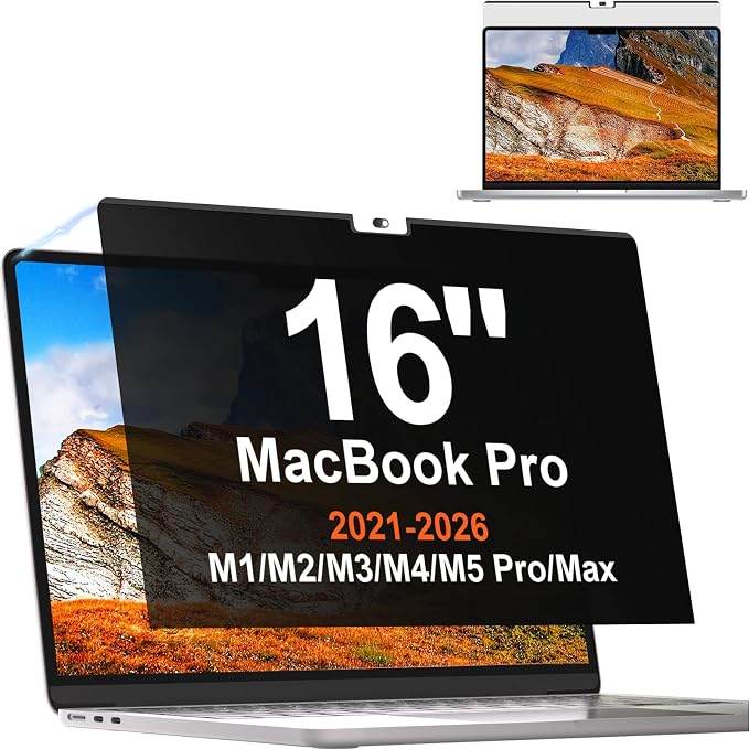Mamol Magnetic Privacy Screen MacBook Pro 16 Inch 2021-2026, Removable Anti by Mamol