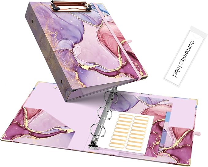 Ospelelf Mini 3 Ring Binder 1 Inch, Cute Pink Marble by OspelelfOfficeSupplies
