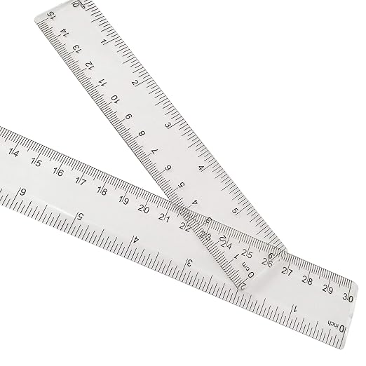 Ruler 12 inch 6 inch Rulers for Kids Plastic Clear Ruler Bulk for Classroom by monochef