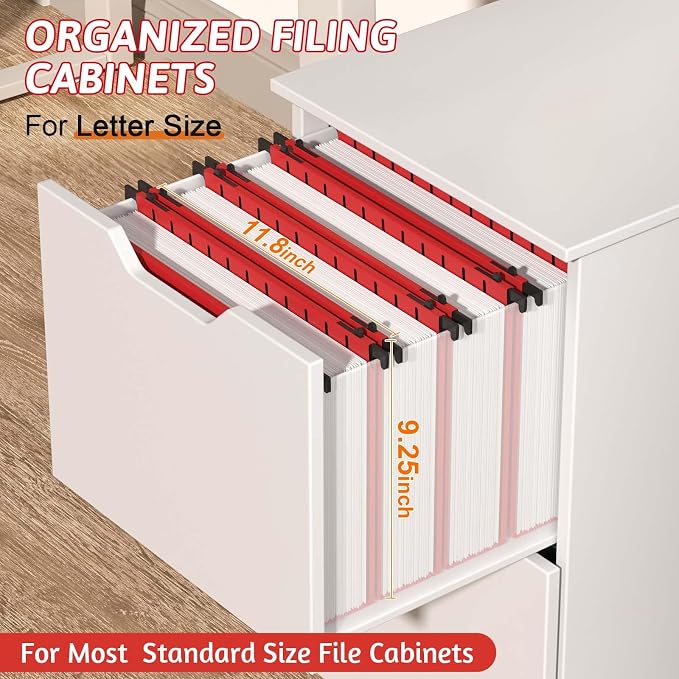 Plastic Hanging File Folder Extra Capacity, 12 Pack Reinforced Hang Folders - Image 3
