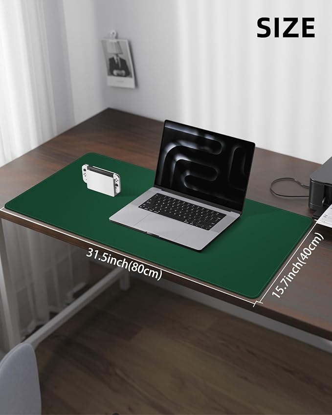 Leather Desk Pad Protector, Mouse Pad, Office Desk Mat, Non-Slip PU Leather - Image 5