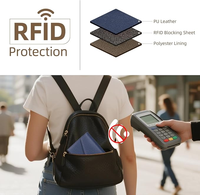 ZOPPEN Mulit-purpose Rfid Blocking Passport Holder Travel Wallet Passport and - Image 5