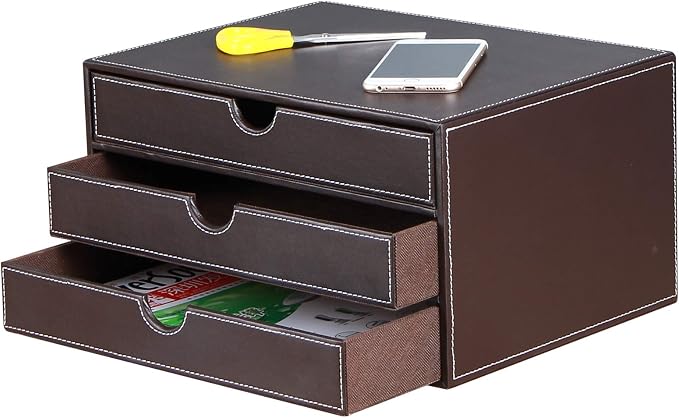 Stackable 3-Drawer Desk Organizer, Executive Office Supplies Desktop Filing A4 - Image 2