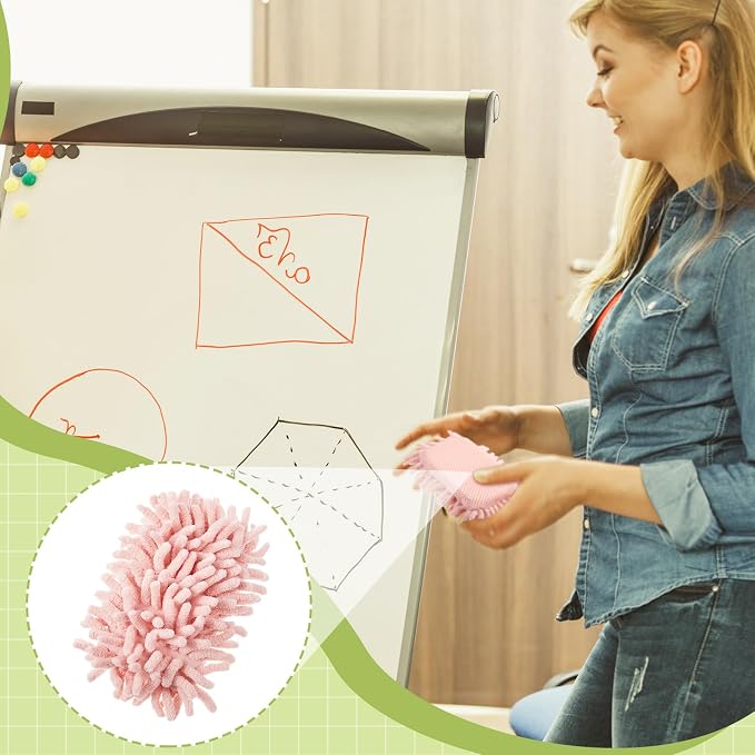 Zonon 4 Pieces Dry Erase Eraser Microfiber Shag Washable Whiteboard Eraser - Image 6