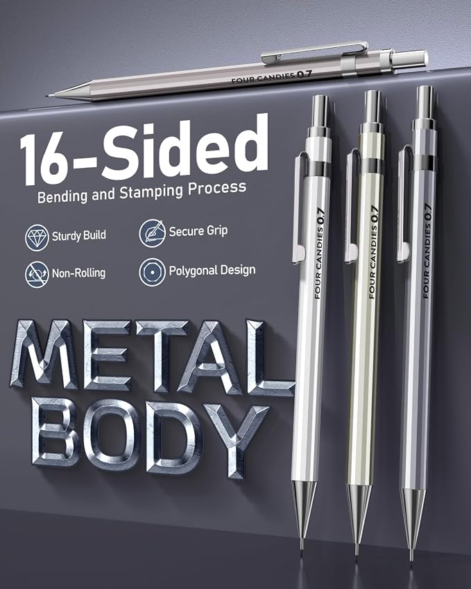 Four Candies 8PCS Metal Mechanical Pencil Set - Image 3