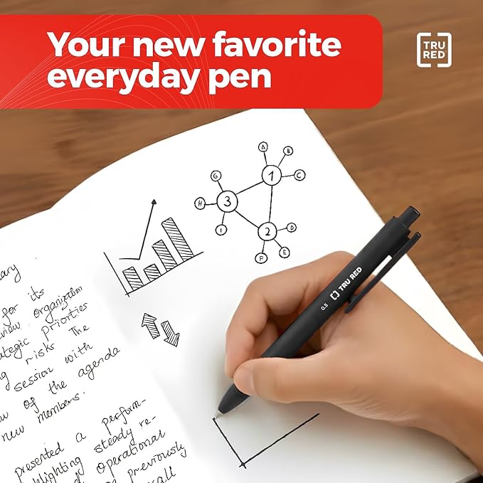 TRU RED Retractable Gel Pens, Fine Point 0.5mm, 12 Pack – Quick‑Dry Pens - Image 8