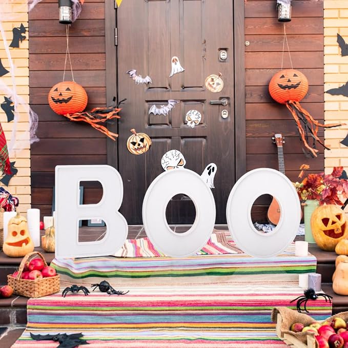 3pcs The Letters BOO Wooden Charcuterie Board, 12 Inch Larger Halloween Food - Image 3