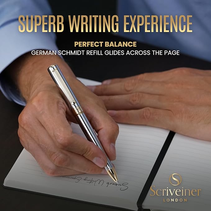 Scriveiner Personalized Silver Chrome Ballpoint Pen - Image 4