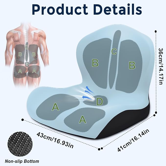 Seat Cushion, Office Chair Cushion, L-Shaped Ergonomic Car Seat Cushions - Image 2