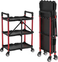 WORKPRO 3-Tier Collapsible Service Cart, 210 LBS Foldable Utility Cart by WORKPRO