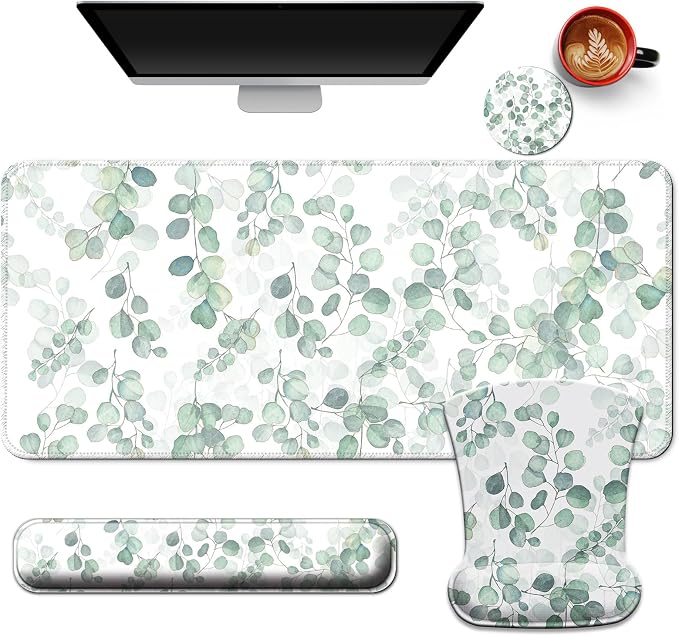 Desk Mat Set + Keyboard and Mouse Pad by VINEBURY