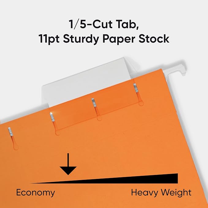 Smead Standard Hanging File Folders, 1/5-Cut Adjustable Tabs, Letter Size - Image 4