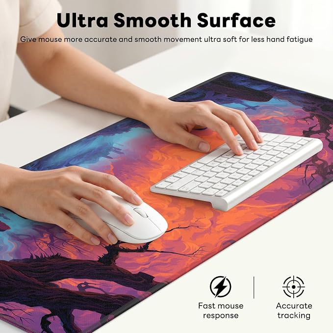 Desk Mat, Big Desk Pad, 31.5x11.8 Inches Extended Big Gaming Mouse Pad - Image 5