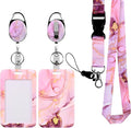 Pink Marble ID Badge Holder, Lanyard by happyhbt