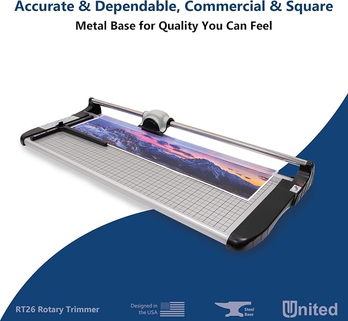 United Office Products RT26 Commercial Rotary Paper Trimmer, Sturdy Metal Base - Image 2