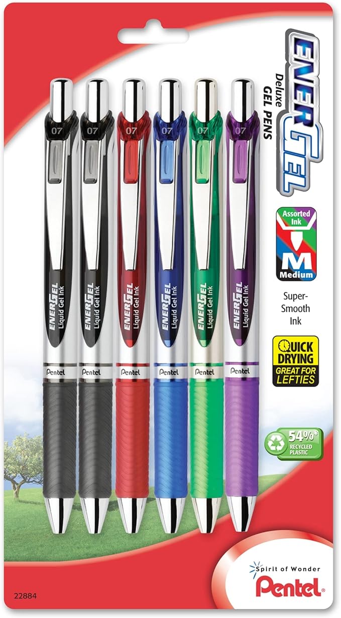 Pentel EnerGel RTX Retractable Liquid Gel Pen, Medium Line, Metal Tip by PentelofAmerica