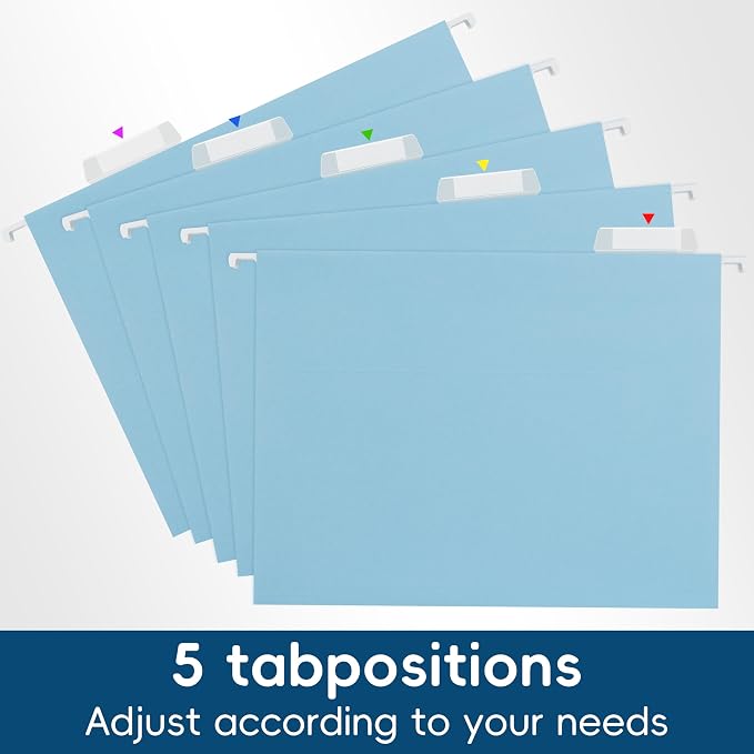 Blue Hanging File Folders, 25 Pack Letter Size File Folders - Image 7