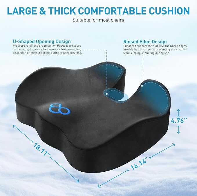BlissTrends Seat Cushion, Thick Memory Foam Cushions - Image 4
