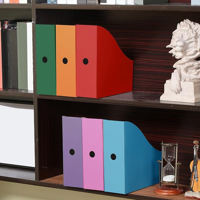 Colarr 12 Pack Cardboard Magazine Holders 12 Colors Magazine Storage Box - Image 6