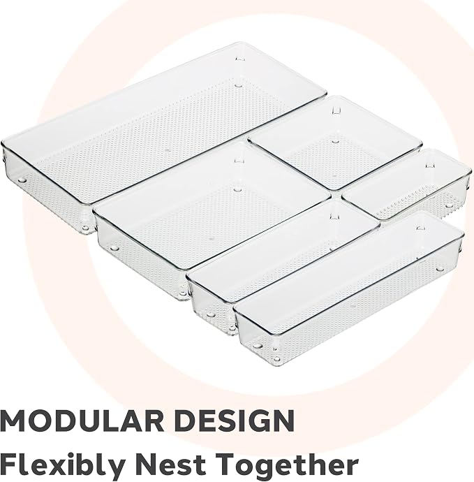 Oggi Clear Drawer Organizer | 3" X 12" | Pack of 2 | - Image 3