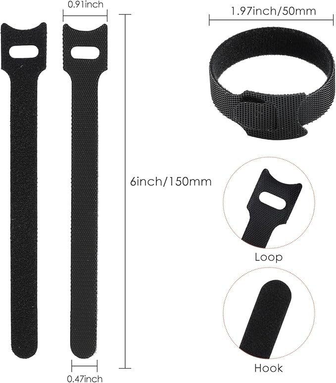 MVYC 120PCS 6 Inch Cable Ties Reusable Multi-Purpose Wire Ties Cord Organizer - Image 2