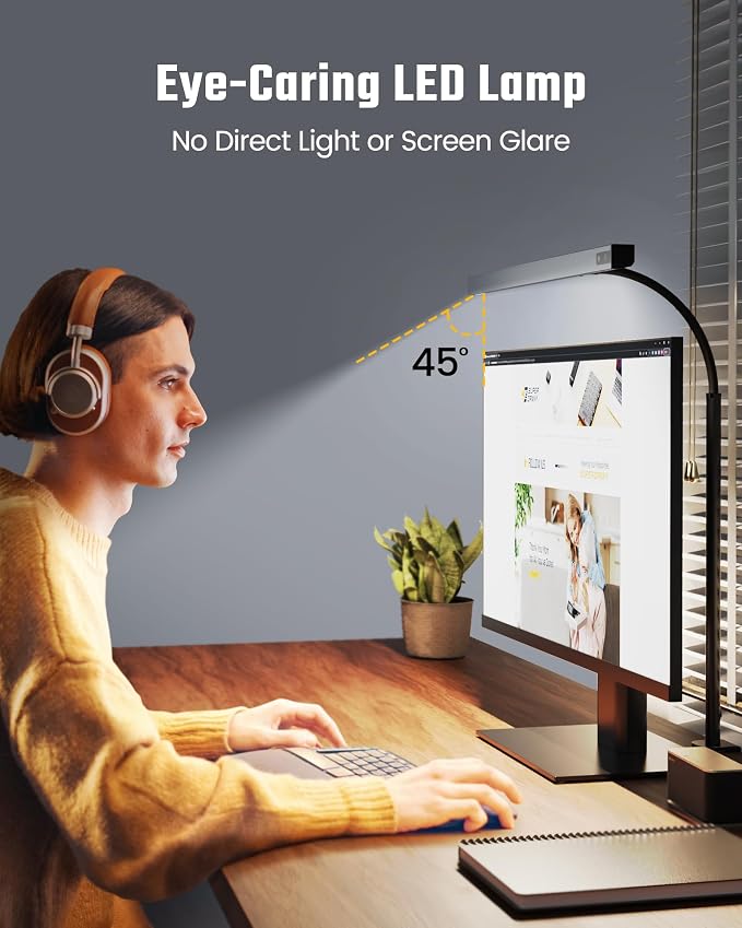 SUPERDANNY LED Desk Lamp for Office Home, Eye-Caring Desk Light - Image 2