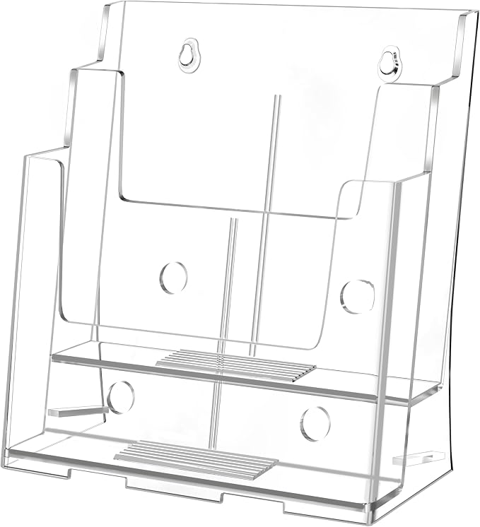 FUCDTEFC Acrylic Brochure Holder 8.5x11 & 4 x9 Inches, Pamphlet Flyer Holder by FUCDTEFC