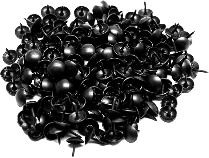 Bivethoi 220 Pcs Black Upholstery Tacks, 2/7 Inch Metal Round Head Thumb Tacks - Image 7