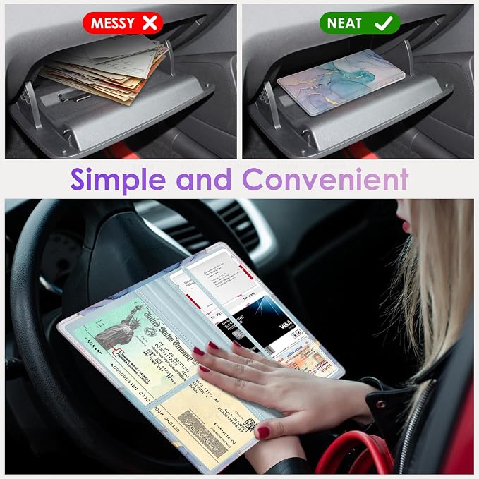 Car Registration and Insurance Holder，Colour Patterns Men Women Car License - Image 5