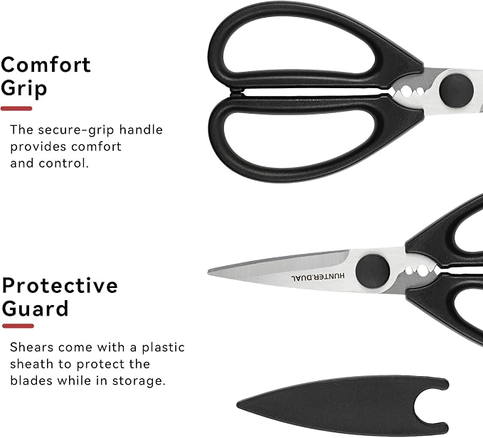 Kitchen Scissors for Food, HUNTER.DUAL Heavy Duty Come Apart Poultry Shears for - Image 6